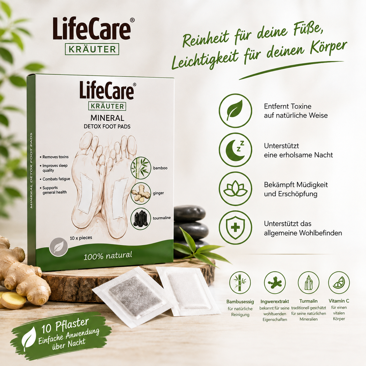 Life Care® MINERAL Detox-Fußpflaster 10 Stück