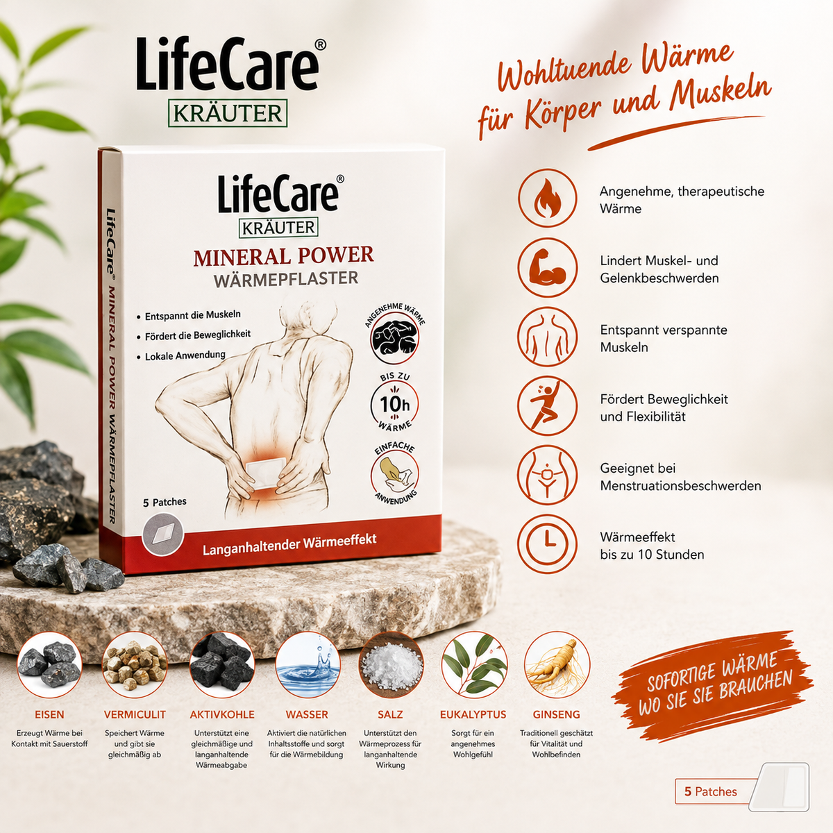 Life Care® MINERAL POWER Wärmepflaster – Wärmepflaster