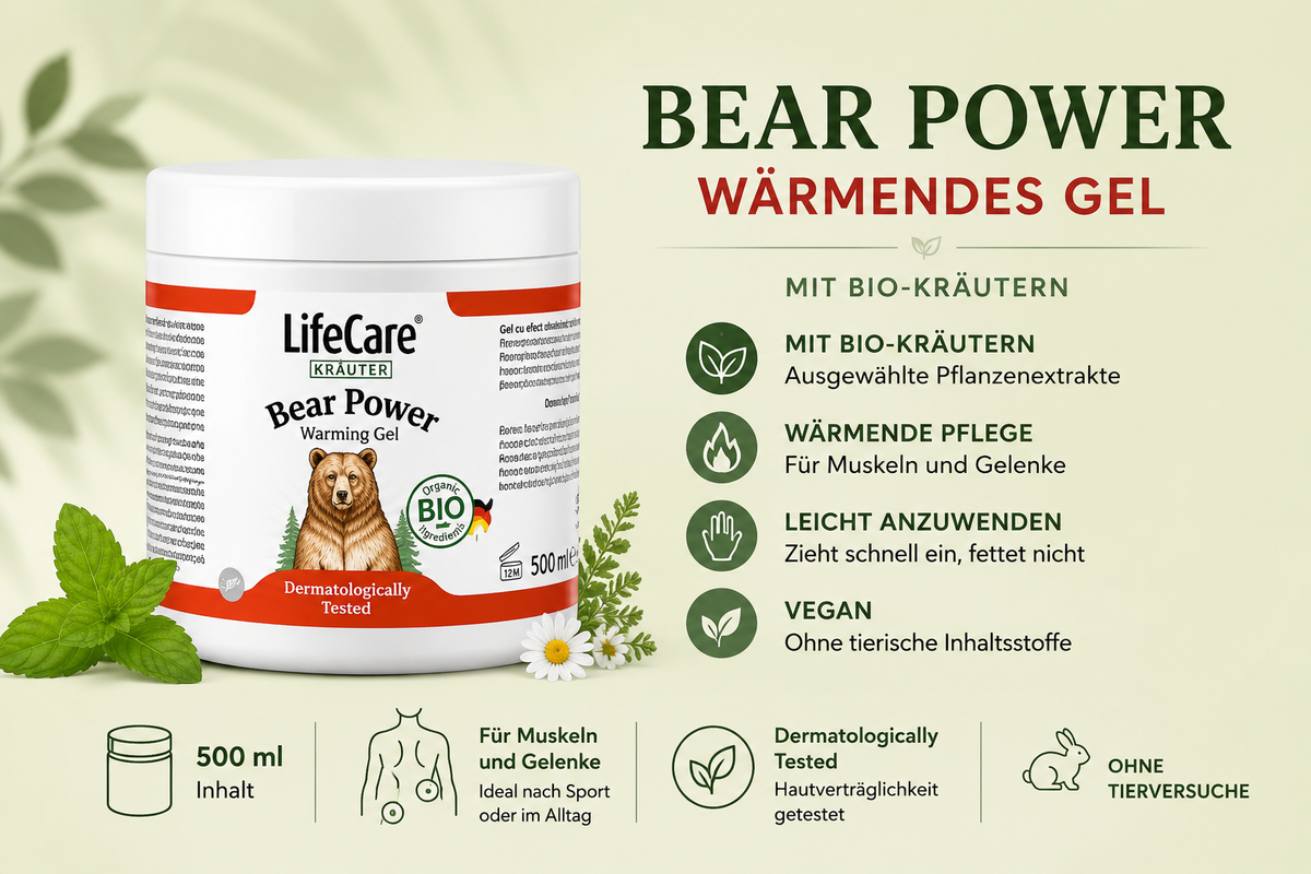 Wärmendes Gel Bear Power mit BIO-Kräutern